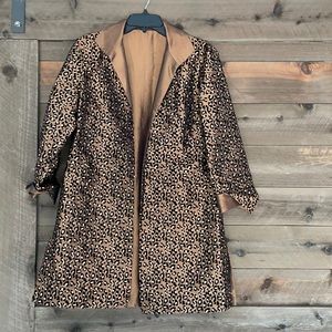 Chico’s- Reversible Silk Jacket Cheetah or Copper